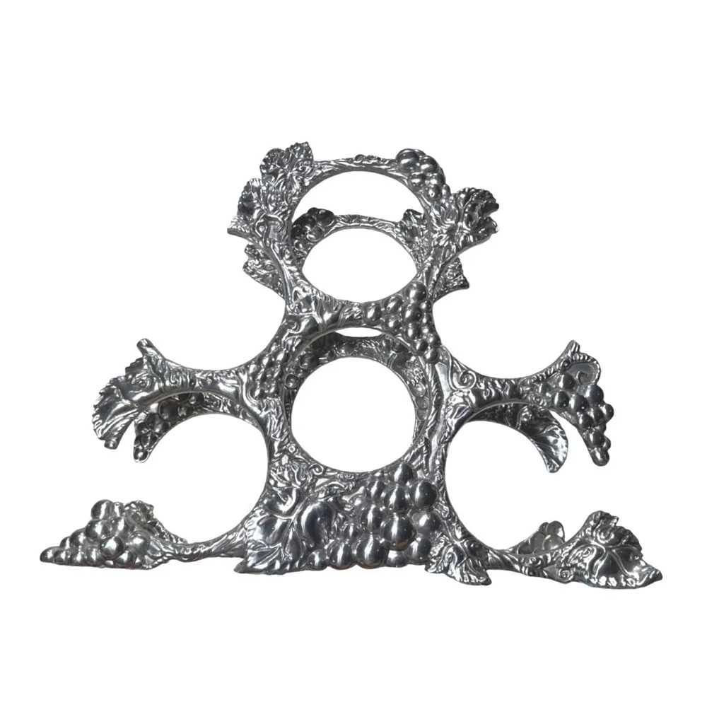 2004 ARTHUR COURT Cast Aluminum Grapes 6 WINE BOTTLE Rack Holder Retired‎ 11.5
